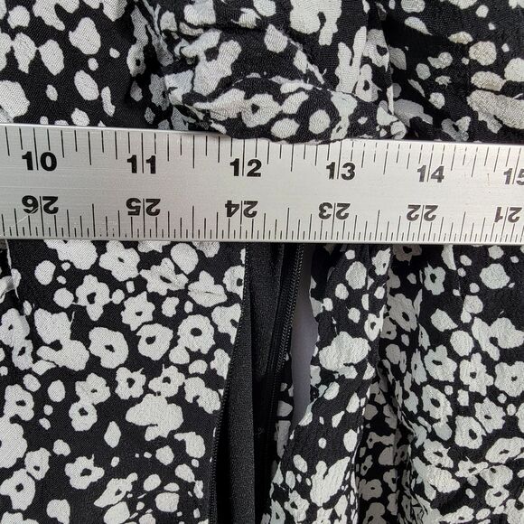 Zara Ruffle Viscose Ruched Mini Puff Sleeves Fit Flare Retro 70's Floral Dress - Picture 9 of 9